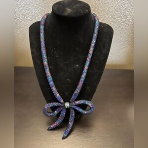 Betsey Johnson Dark Shadows Mesh Bow Necklace